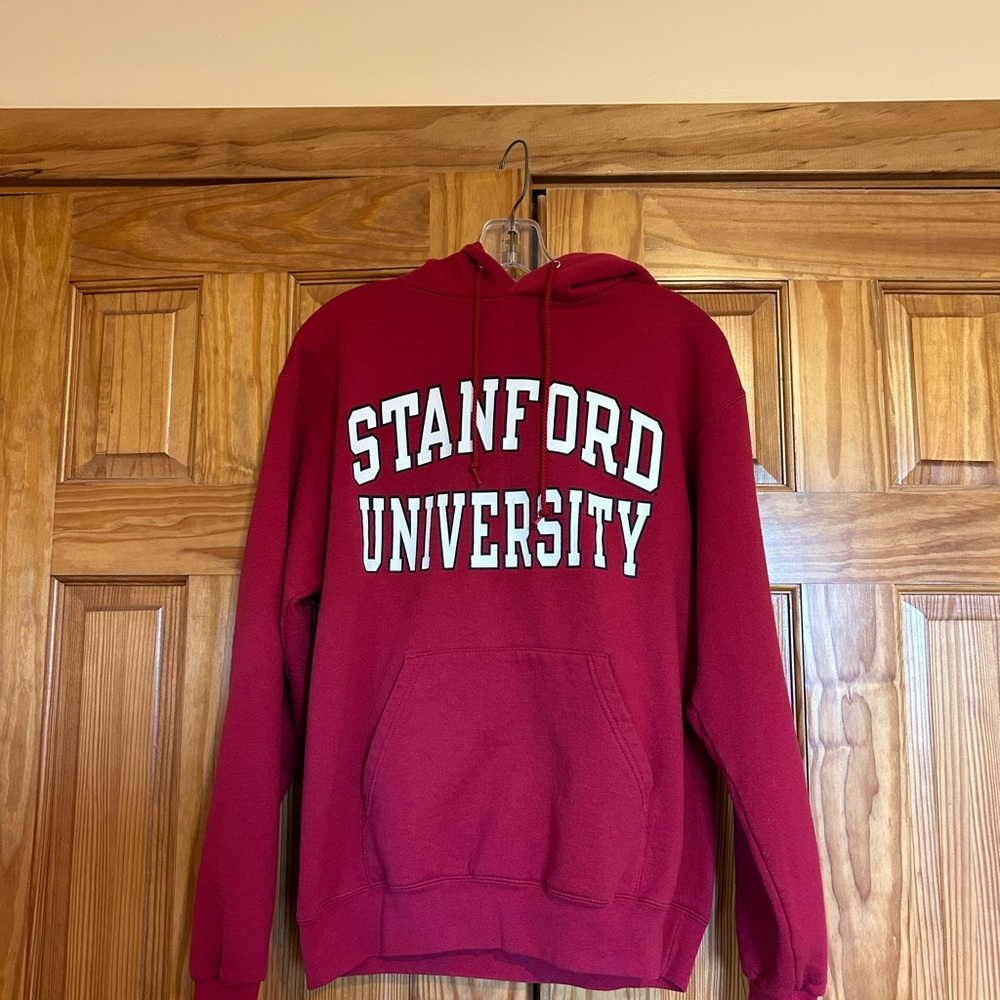 Stanford University Hoodie Sweatshirt Medium Red Champion College Cardinal